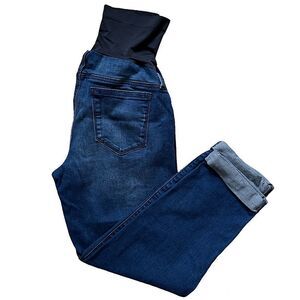 A‎ Glow Crop Maternity Jeans in Medium Wash Size Medium